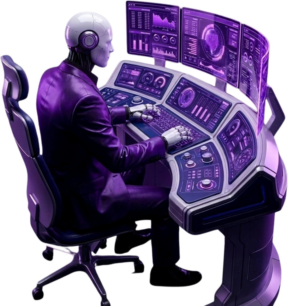 Robot de Neuralab operando una consola de varias pantallas